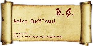 Walcz Györgyi névjegykártya